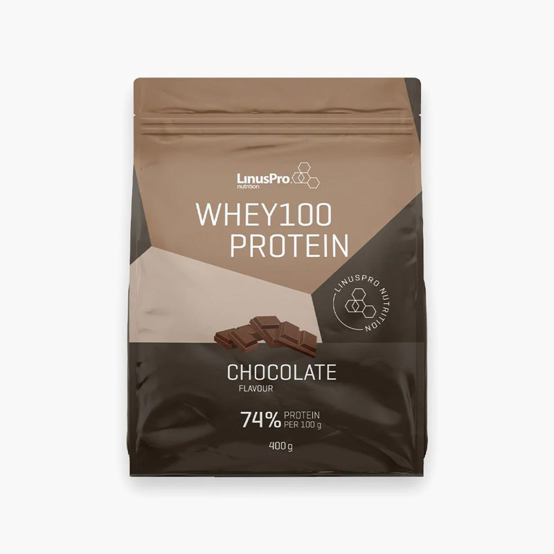 LinusPro Whey100 proteinpulver 400 gram med chokoladesmag
