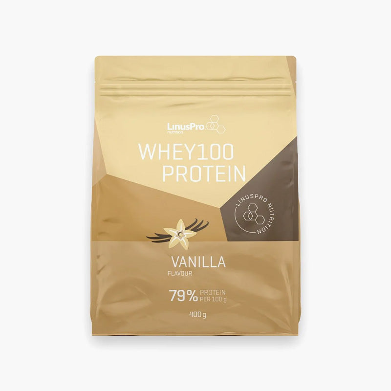 LinusPro Whey100 proteinpulver 400 gram med vaniljesmag