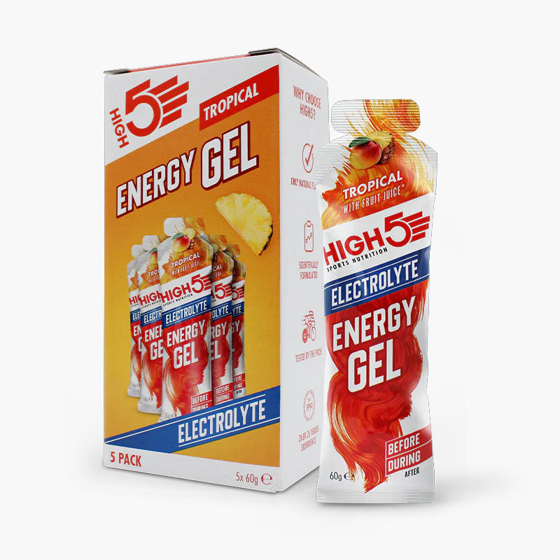 High5 energi gels med tropic smag og elektrolytter